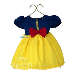 Imagem do Fantasia Vestido Princesa Azul e Amarelo Branca