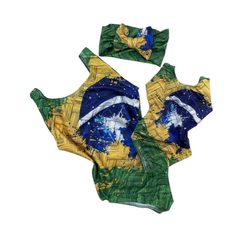 Kit bodie/ body Brasil verde e amarelo - Kimimo Kids