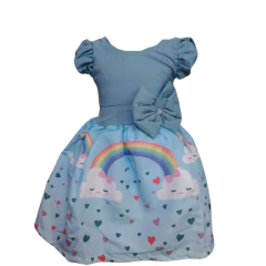 Vestido Temático luxinho chuva de benção e amor