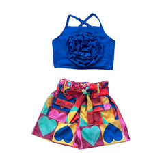 Imagem do Conjunto Flower Corações cropped infantil