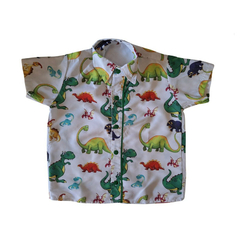 Camisa Social temática Dinos verde