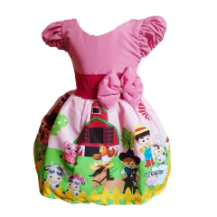 Vestido Temático luxinho fazendinha