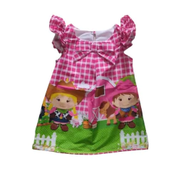 Vestido Trapézio Frufru Fazendinha verde na internet