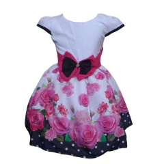 Vestido Temático luxinho flores branco