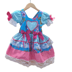 Vestido Festa junina caipira Xadrez flores na internet