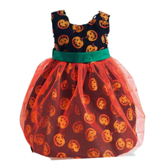 Vestido Temático Infantil HALLOWEEN várias abóboras