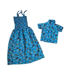 Kit Vestido Mãe e camisa filho pipa balão