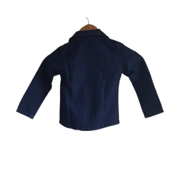 Camisa Jeans Manga Longa detalhes branco - Kimimo Kids