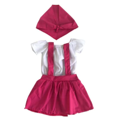 Fantasia suspensório rosa escuro com lenço menina - comprar online