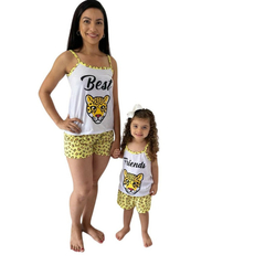 Kit pijama Mãe e filha Oncinha - Kimimo Kids