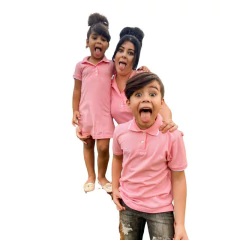 Imagem do Kit Vestido Gola Mãe e filha Rosa bebê