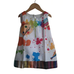 Vestido Trapézio Sem Manga Aquarela Pintando o 7 Formatura