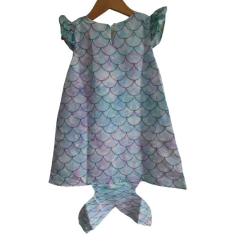 Vestido Trapézio Manga Sereia Concha Cauda na internet