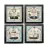 Quadros Decorativos Lavabo Banheiro Banheira Azul c Vidro Kit c 4