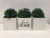 Cachepô Vaso Decorativo Branco Planta Artificial Kit c 3