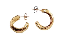 Brinco Argola Grossa 20mm Aço Banho Dourado - BRAÇ0050 - comprar online