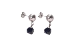 Brinco Bola 8mm com Pedra da Estrela Aço - BRAÇ0171 - comprar online