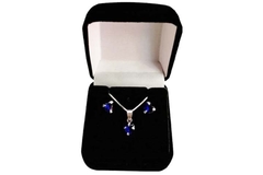 Conjunto Coração Pedra Azul Royal Prata 925 c/Caixa - CJPR0031 - comprar online