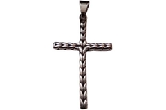 Pingente Crucifixo Trançado Envelhecido Grande Aço - PGAÇ0021 - comprar online