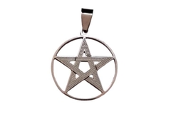 Pingente Estrela de 5 Pontas com Círculo Grande Aço - PGAÇ0032 - comprar online