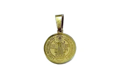 Pingente São Bento Aço Banho Dourado - PGAÇ0084