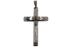 Pingente Cruz Grande com Oração "Pai Nosso" Aço - PGAÇ0095 - comprar online