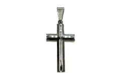 Pingente Cruz 3D Sobreposta Aço - PGAÇ0127