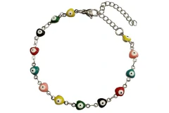 Pulseira Olho Grego Formato de Corações Aço - PLAÇF0065 na internet