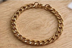 Pulseira Grumet 9mm Aço com Banho Dourado - PLAÇM0045