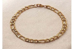 Pulseira Fígaro 3x1 6mm Aço com Banho Dourado – PLAÇM0052 - comprar online