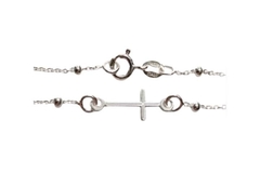 Pulseira Bolinhas 2mm e Cruz Prata 925 - PLPRF0042 na internet