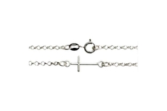 Pulseira Mini Elos com Cruz Prata 925 - PLPRF0045 na internet