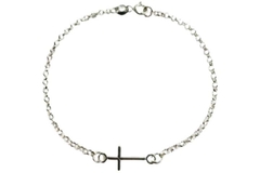 Pulseira Mini Elos com Cruz Prata 925 - PLPRF0045 - comprar online