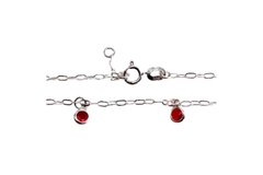 Pulseira Cartier com Pedrinhas Vermelhas Prata 925 - PLPRF0070 na internet