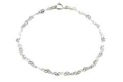 Pulseira Micro Corações 2mm Prata 925 - PLPRF0014