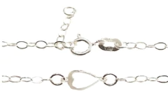 Corrente Choker Elos com Corações Prata 925 - CRPR0032 - comprar online