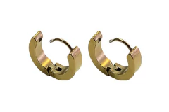 Brinco Mini Argolinha Estreita Aço ou Aço Banho Dourado - BRAÇ0041 - comprar online