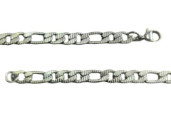 Pulseira Fígaro 3x1 Elos 6mm Maquinetados Aço - PLAÇM0005 - comprar online