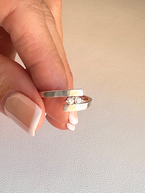 ANILLO PLATA CRUZADO