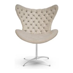 Poltrona Decorativa Egg Capitonê Giratória Alumínio - comprar online