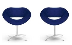 Kit 2 Poltronas Decorativa Beijo Giratória De Alumínio - Inove Móveis e Decoração