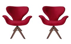 Kit 2 Poltronas Decorativa Tulipa Slim Giratória De Madeira na internet