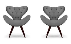 Imagem do Kit 2 Poltronas Decorativa Elegance Capitonê Pé Palito