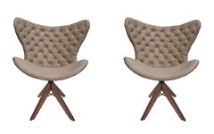 Kit 2 Poltronas Decorativa Mini Egg Capitonê G. De Madeira - Inove Móveis e Decoração