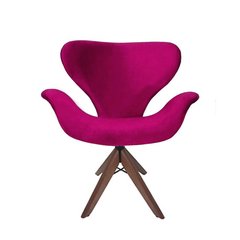 Poltrona Decorativa Tulipa Slim Giratória De Madeira na internet