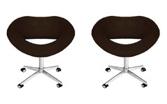 Kit 2 Poltronas Decorativa Beijo Giratória Com Rodinhas - comprar online