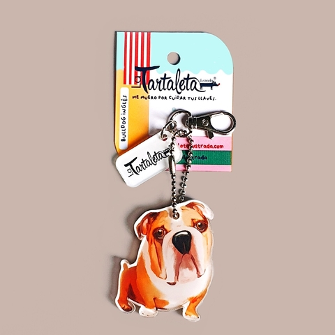 Llavero acrílico bulldog inglés