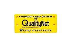 Plaqueta Identificação Cuidado Cabo Óptico 150 Unidades