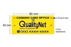 Plaqueta Identificação Cuidado Cabo Óptico 150 Unidades - comprar online