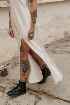 Vestido Luna em cetim Mellow no viés. - loja online